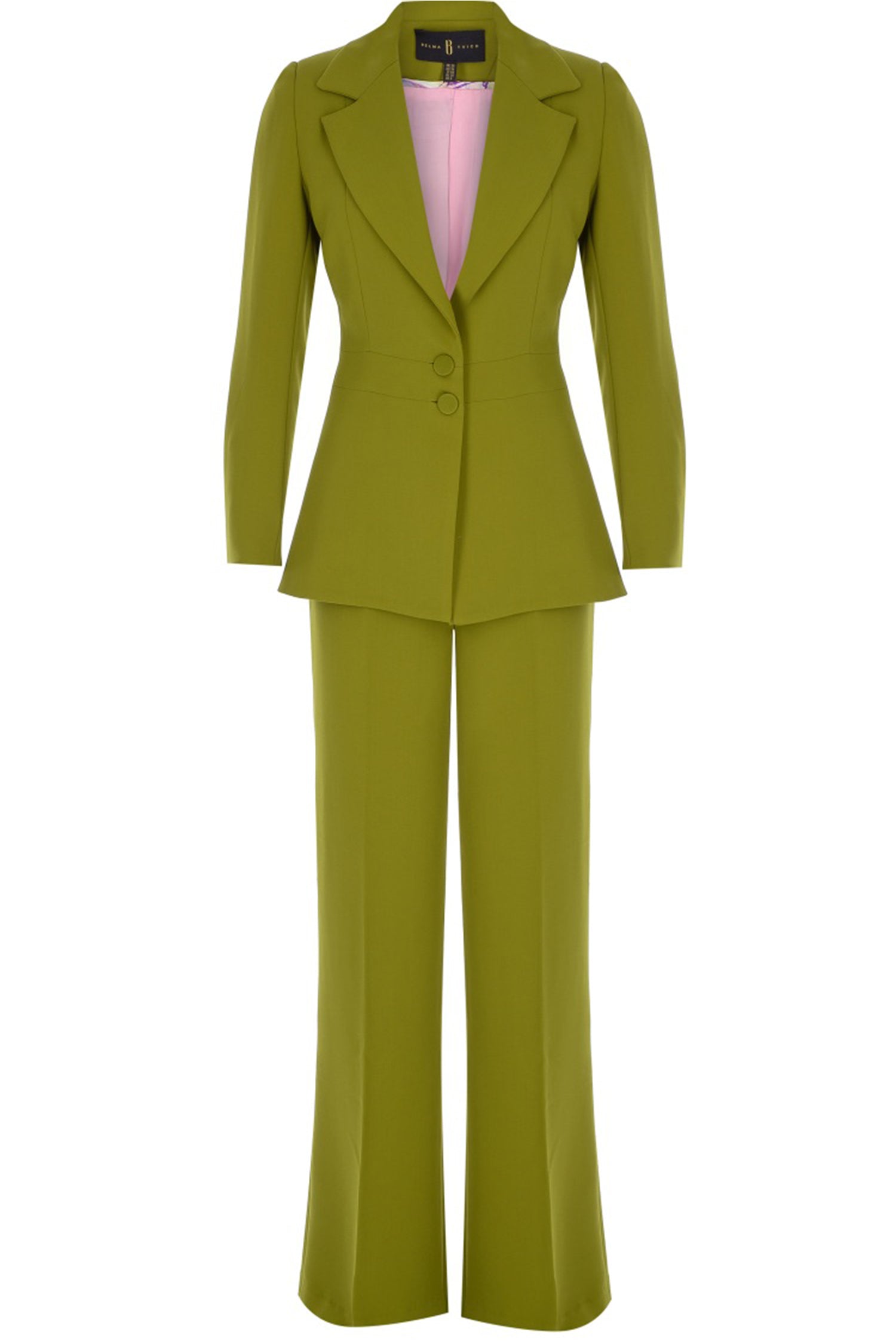 Moss Green Crepe Blazer Suit