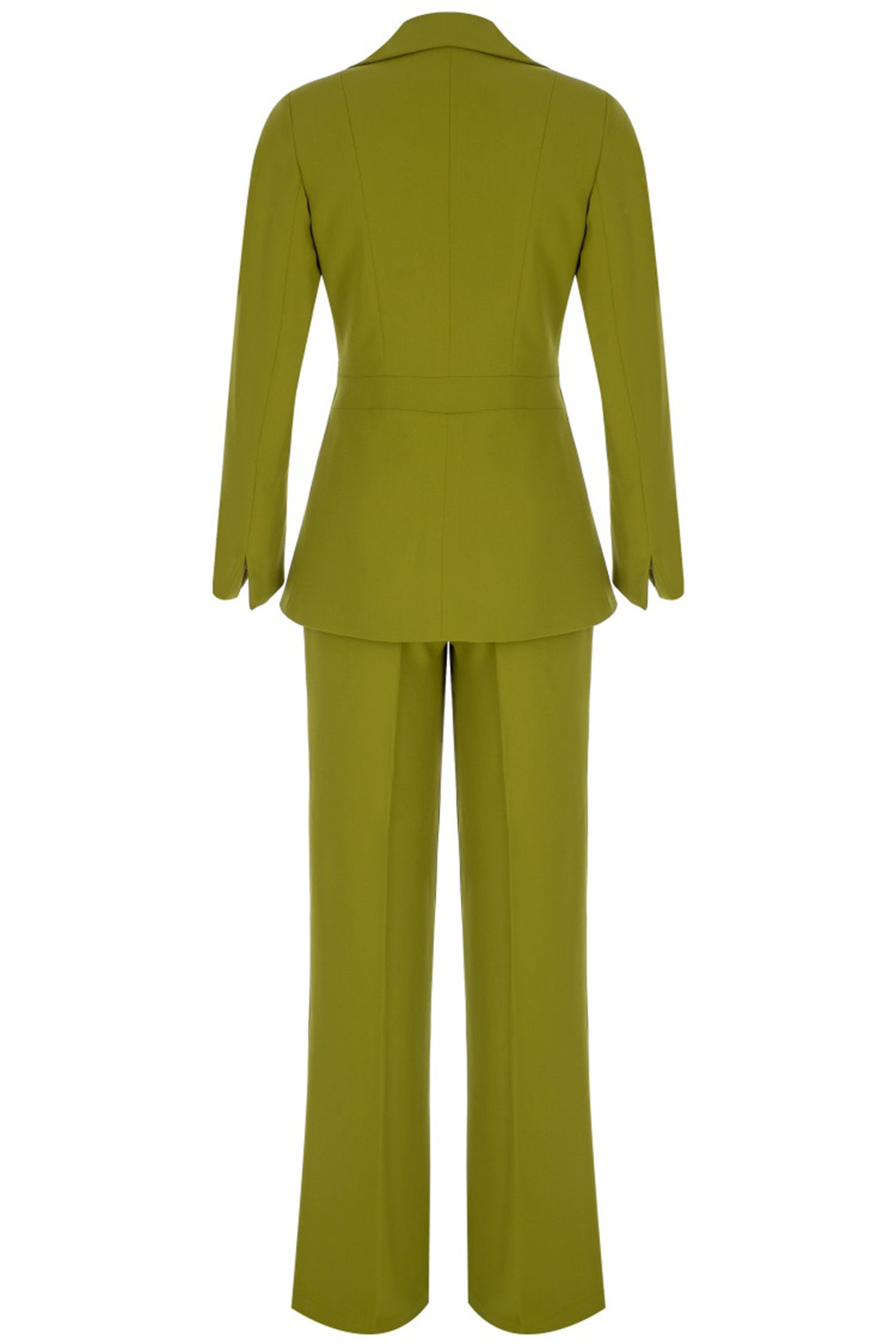 Moss Green Crepe Blazer Suit