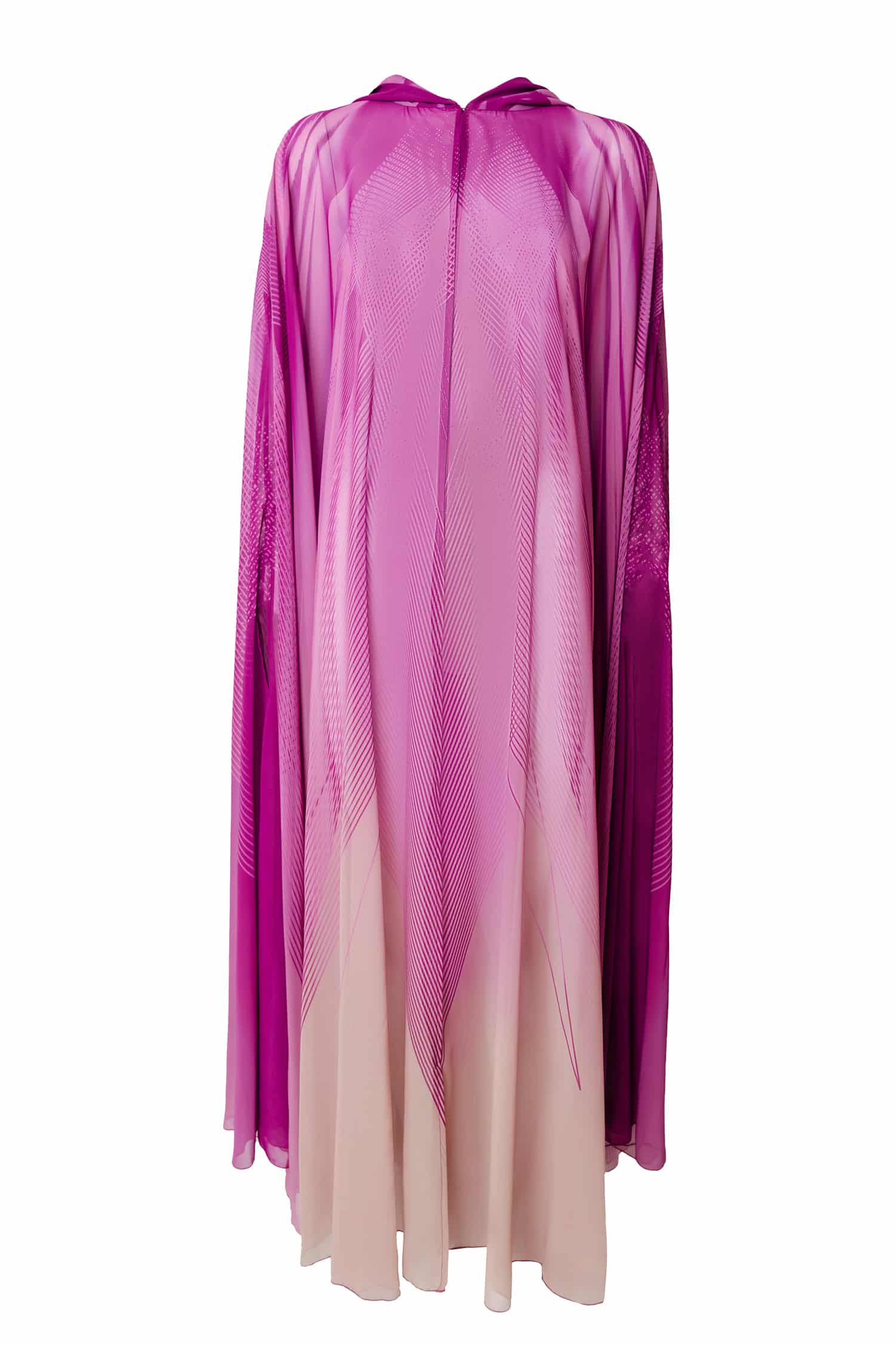 Multicolor Custom Pictoris Print Hooded Abaya Cape