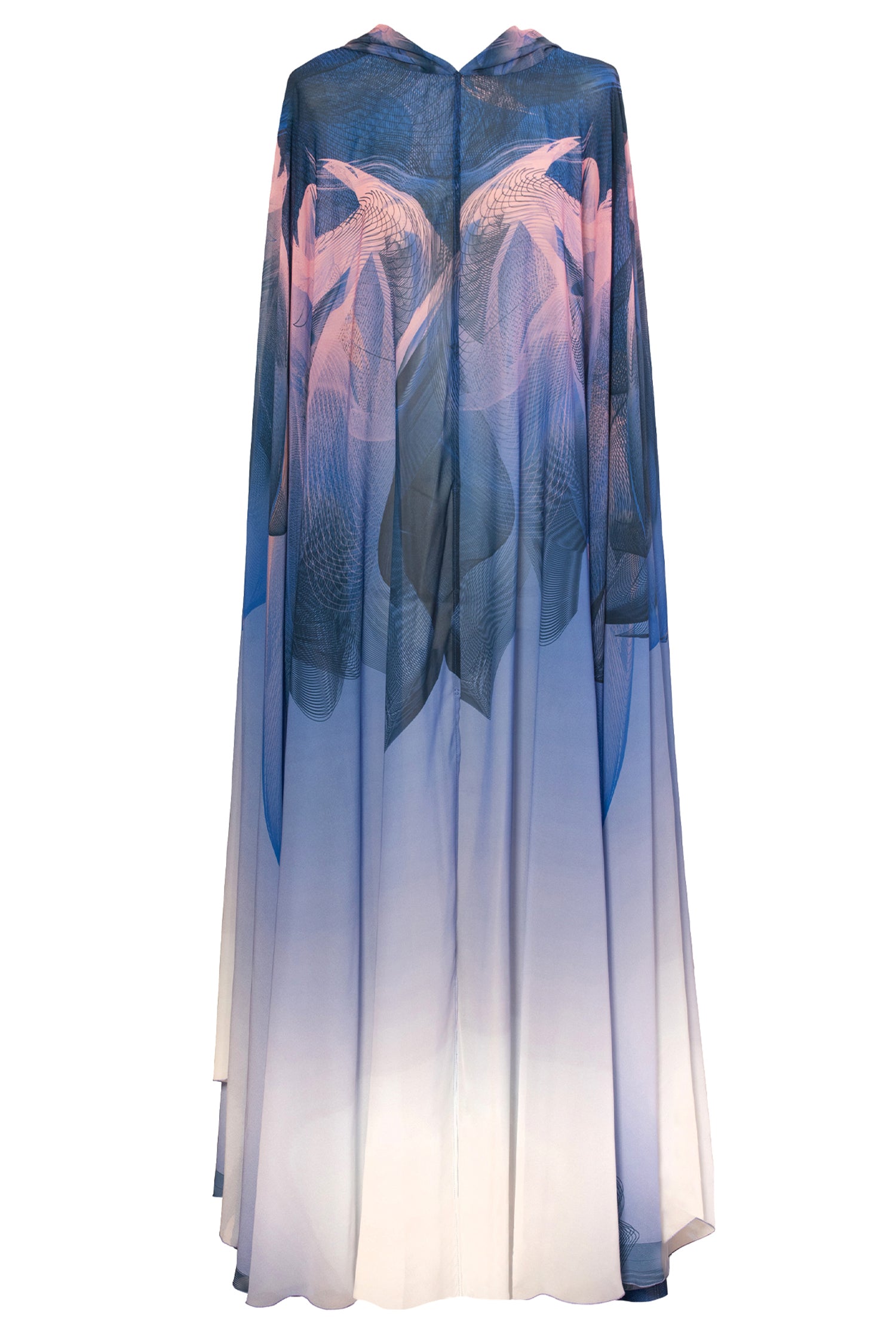 Multicolor Printed Chiffon Nile Abaya Cape