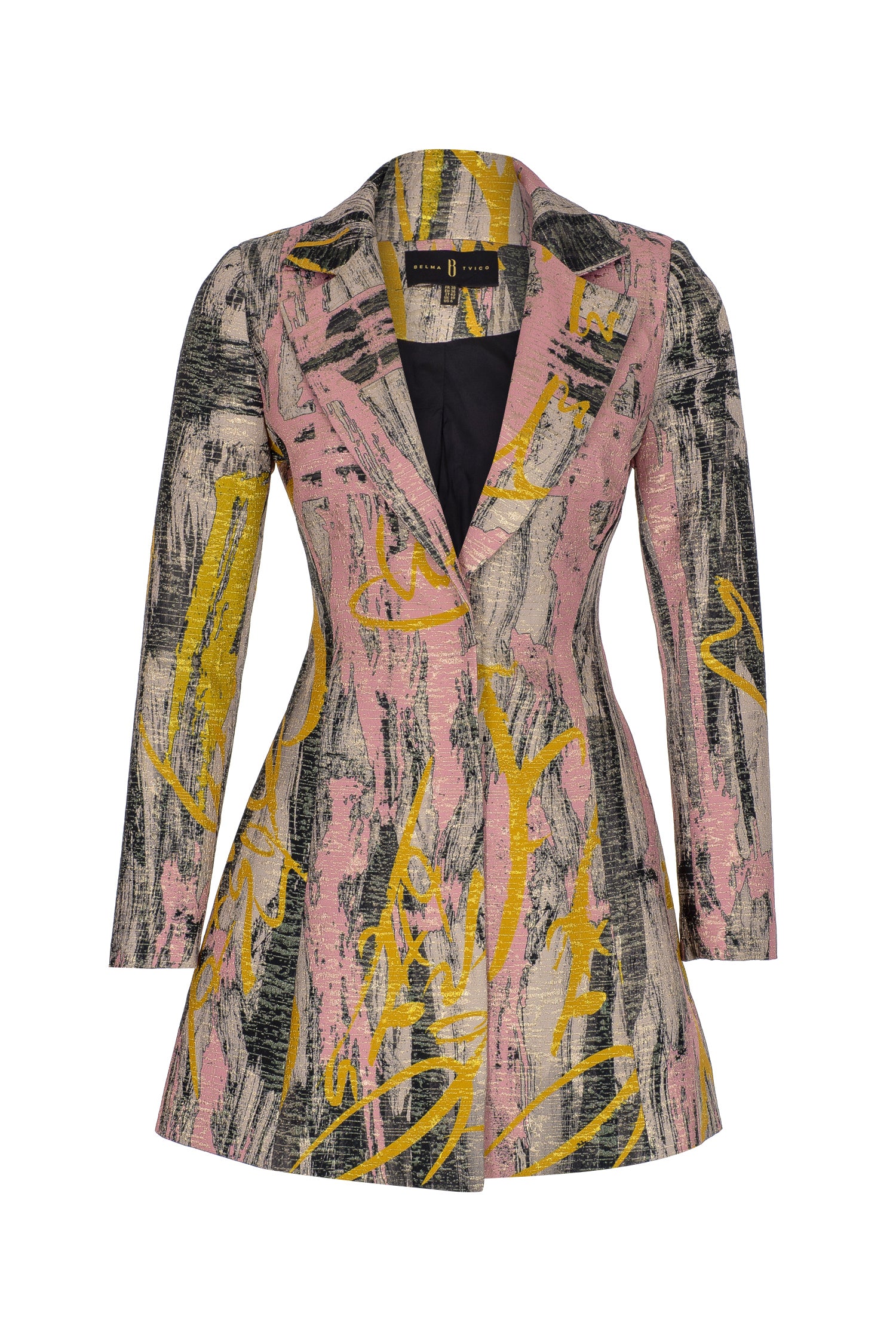 Multicolored Bosančica Print Metallic Brocade Blazer