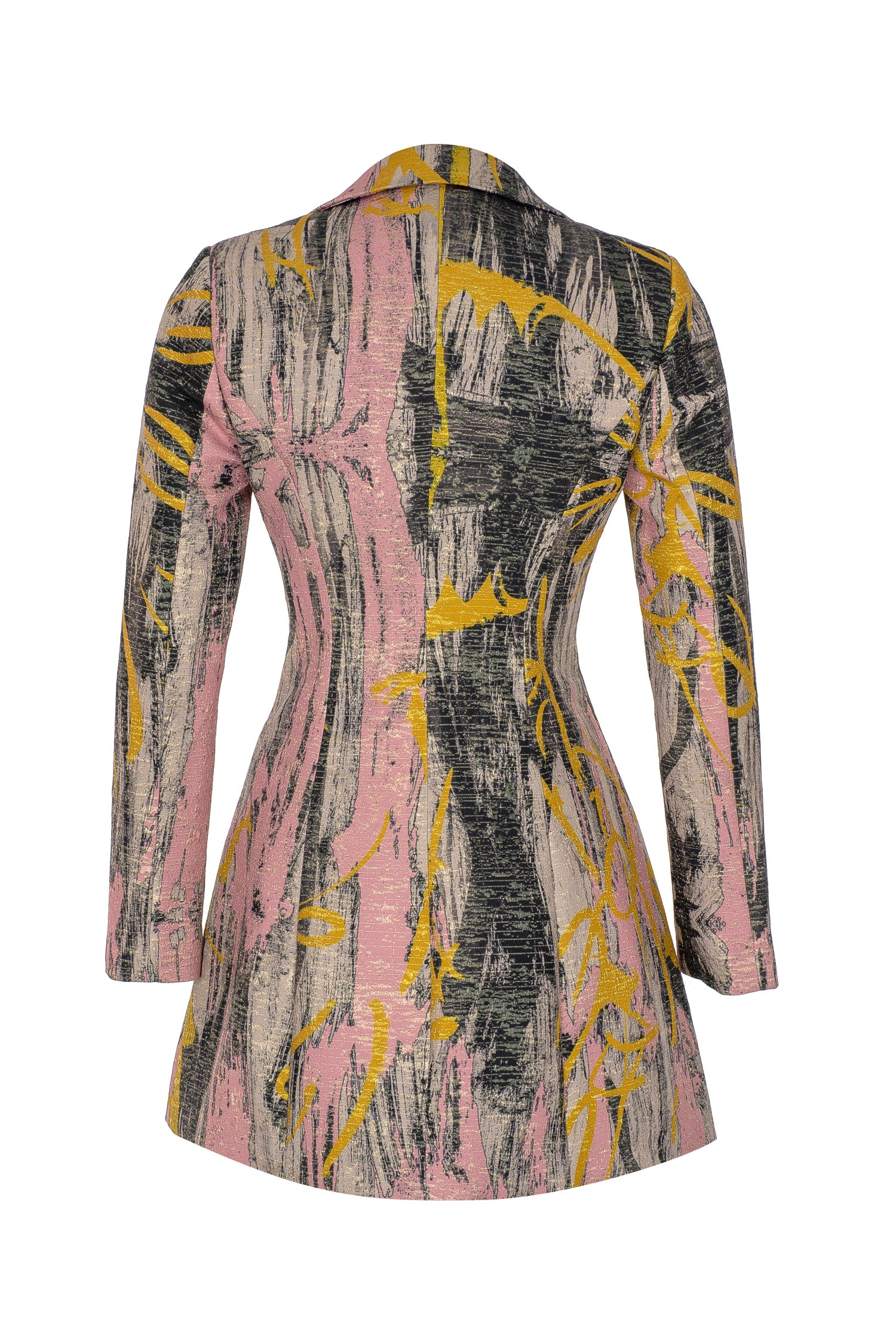 Multicolored Bosančica Print Metallic Brocade Blazer