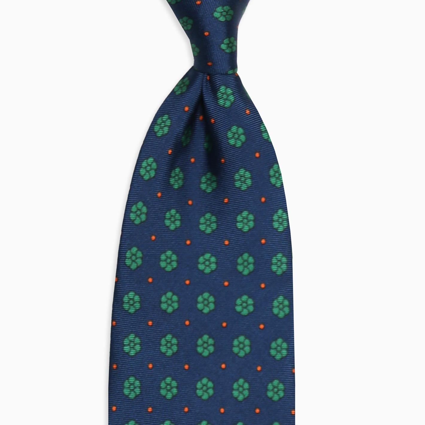Navy Amazon Green Vijećnica Flower Tie Pocket Square Set