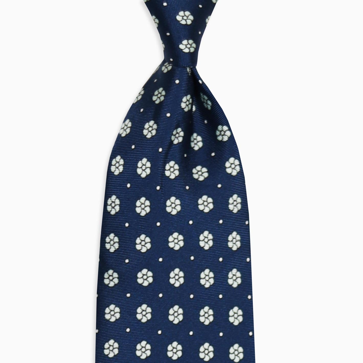 Navy Light Green Vijećnica Flower Tie Pocket Square Set