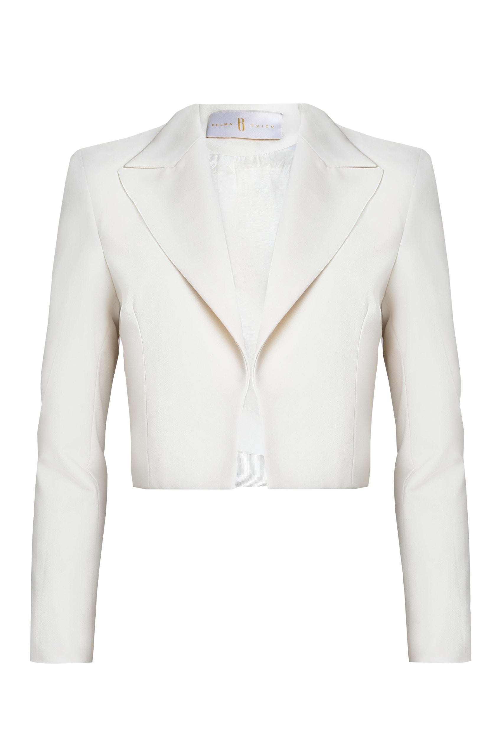 Off White Cropped Crepe Blazer