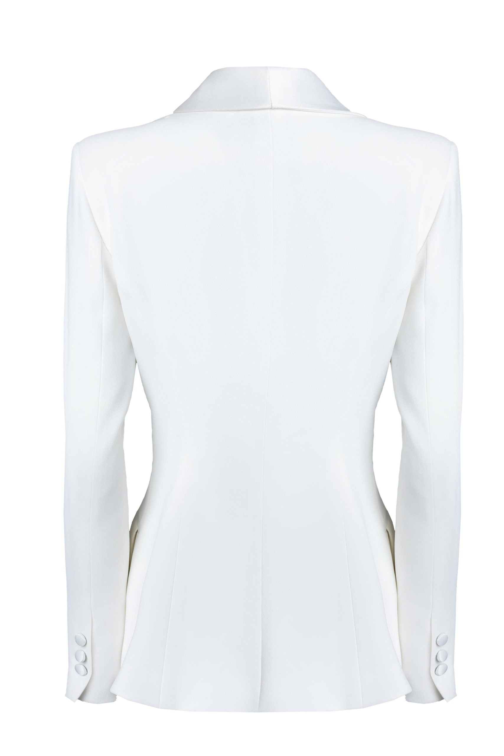 Off White Wide Shawl Collar Tuxedo Blazer