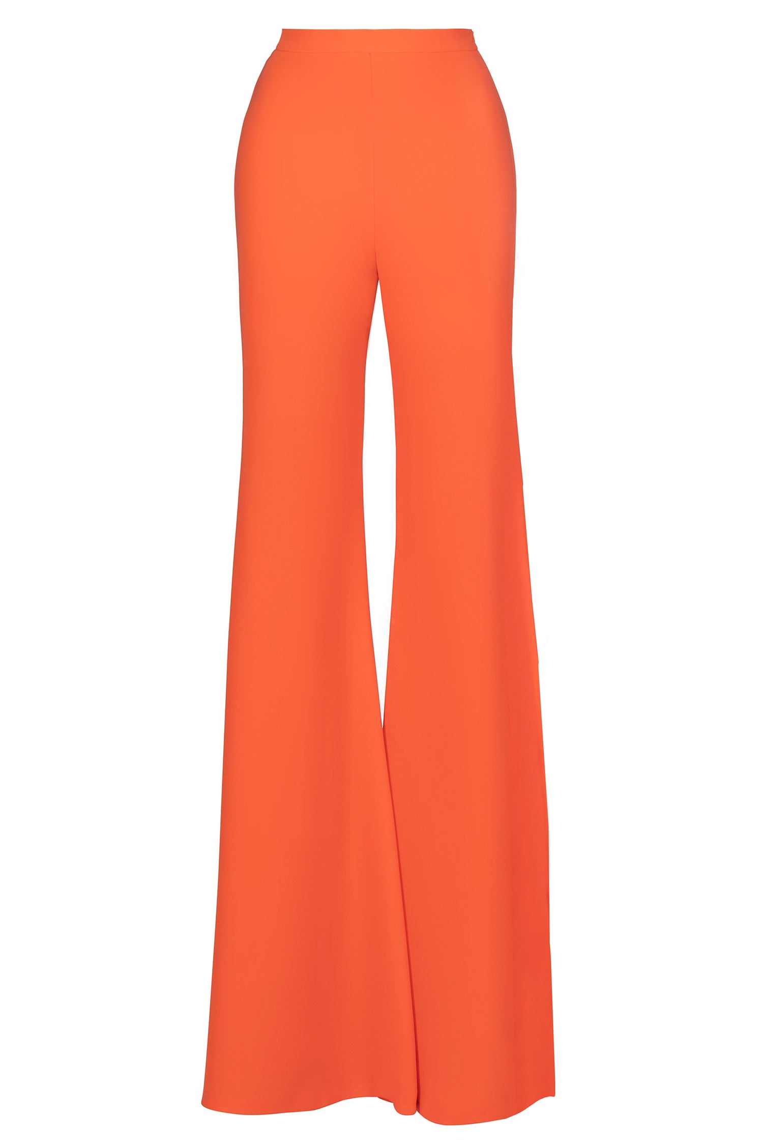 Orange Crepe Trapeze Pants