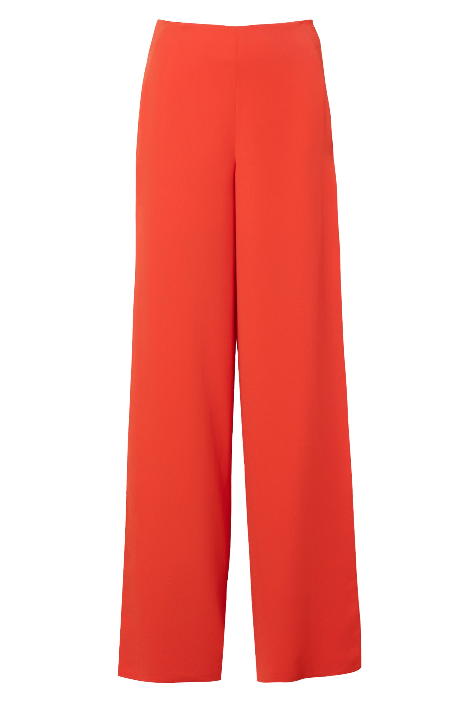 Orange Crepe Voluminous Palazzo Trousers