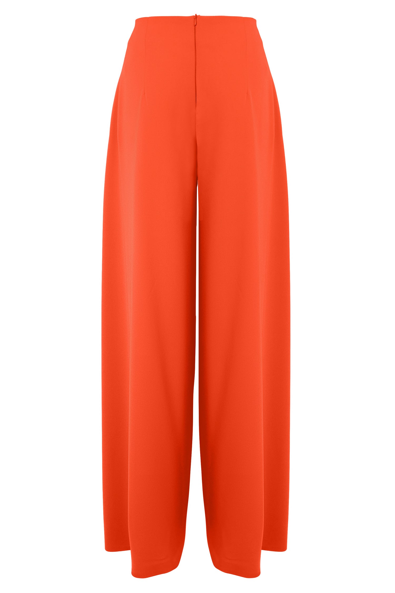 Orange Crepe Voluminous Palazzo Trousers