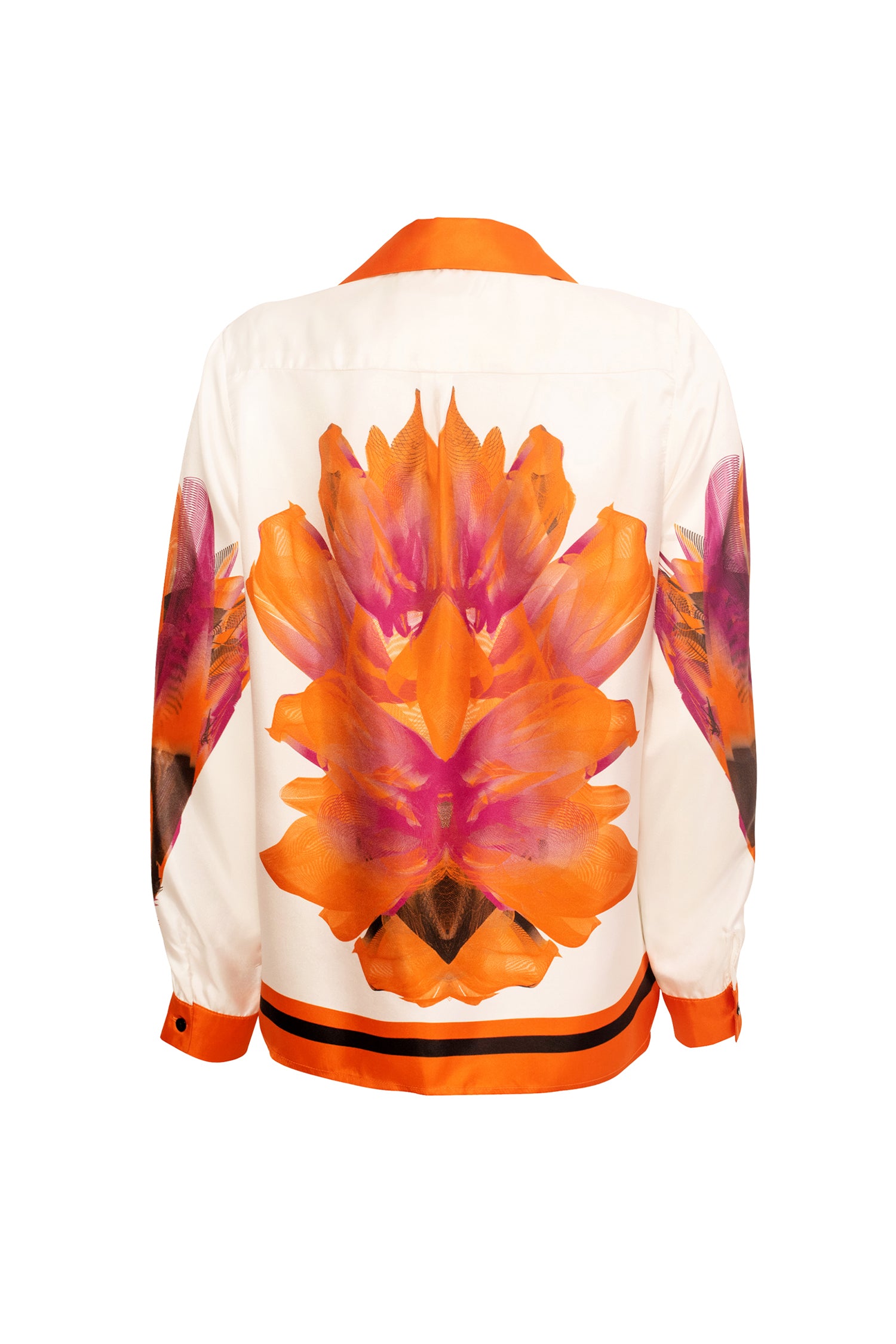 Orange Fuchsia Black Expanding Long Sleeved Shirt