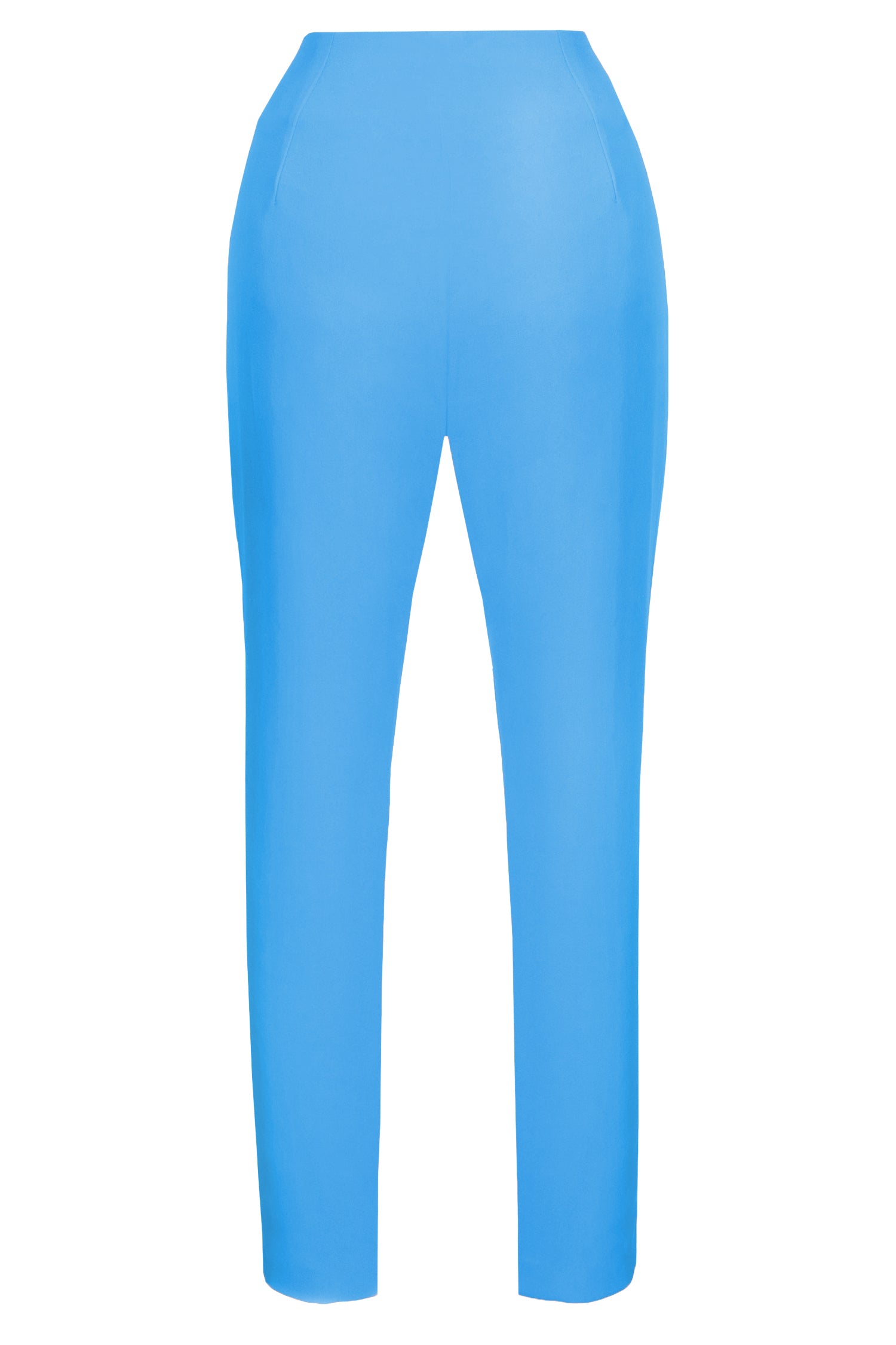 Pastel Blue Crepe Straight Leg Trousers