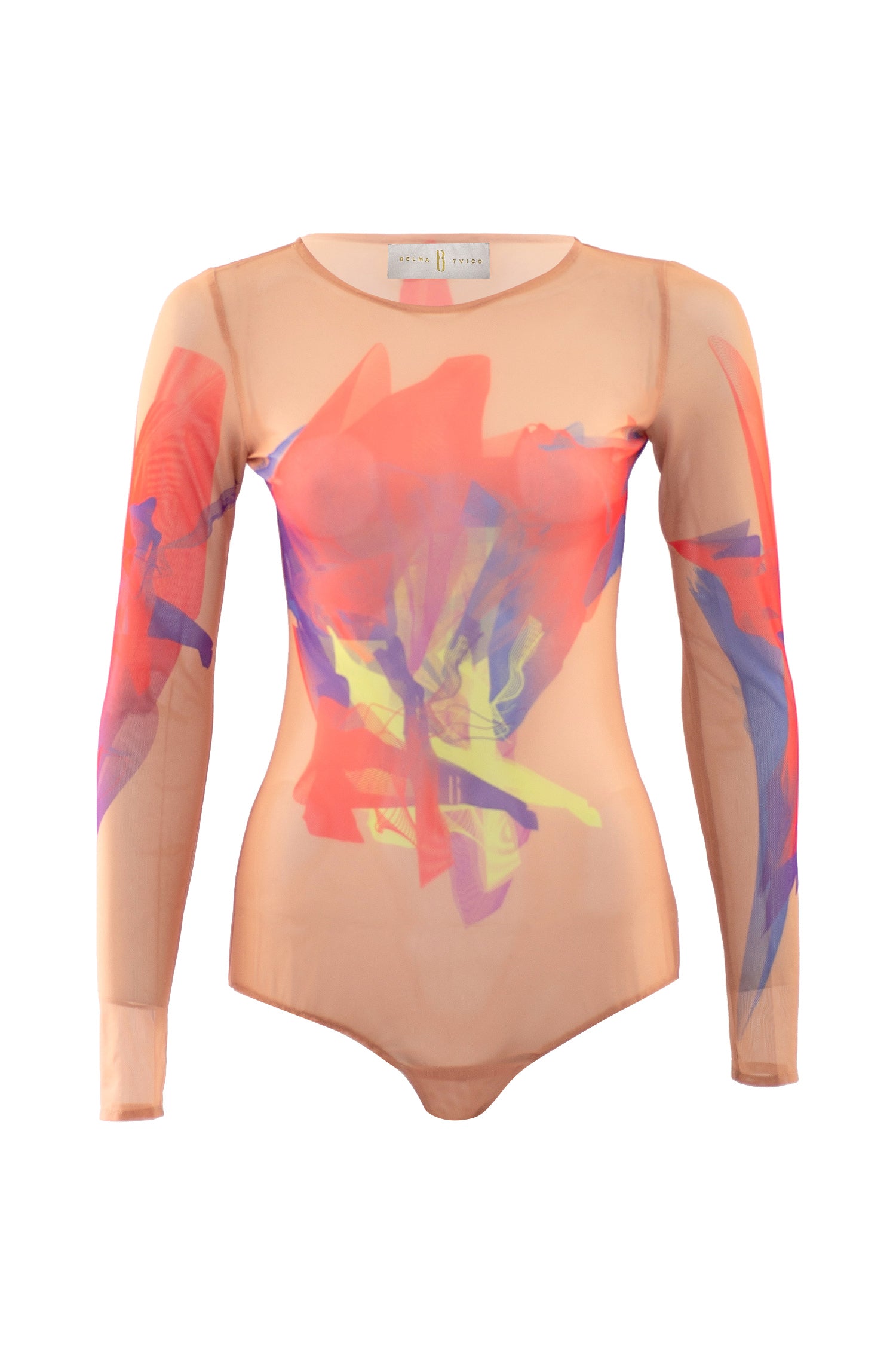 Peach Red Yellow Expanding Print Bodysuit