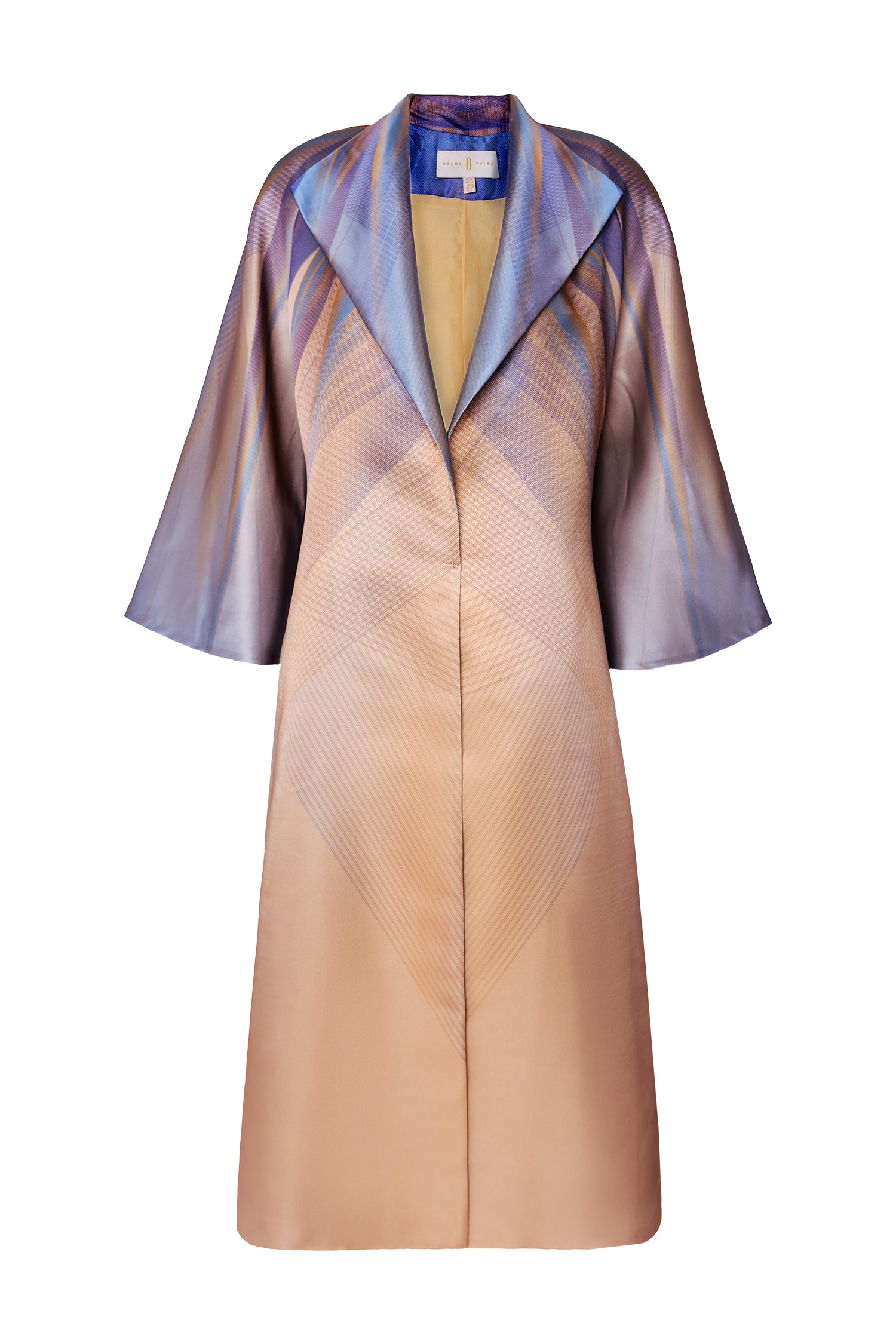 Peach Satin Mid Length Top Coat