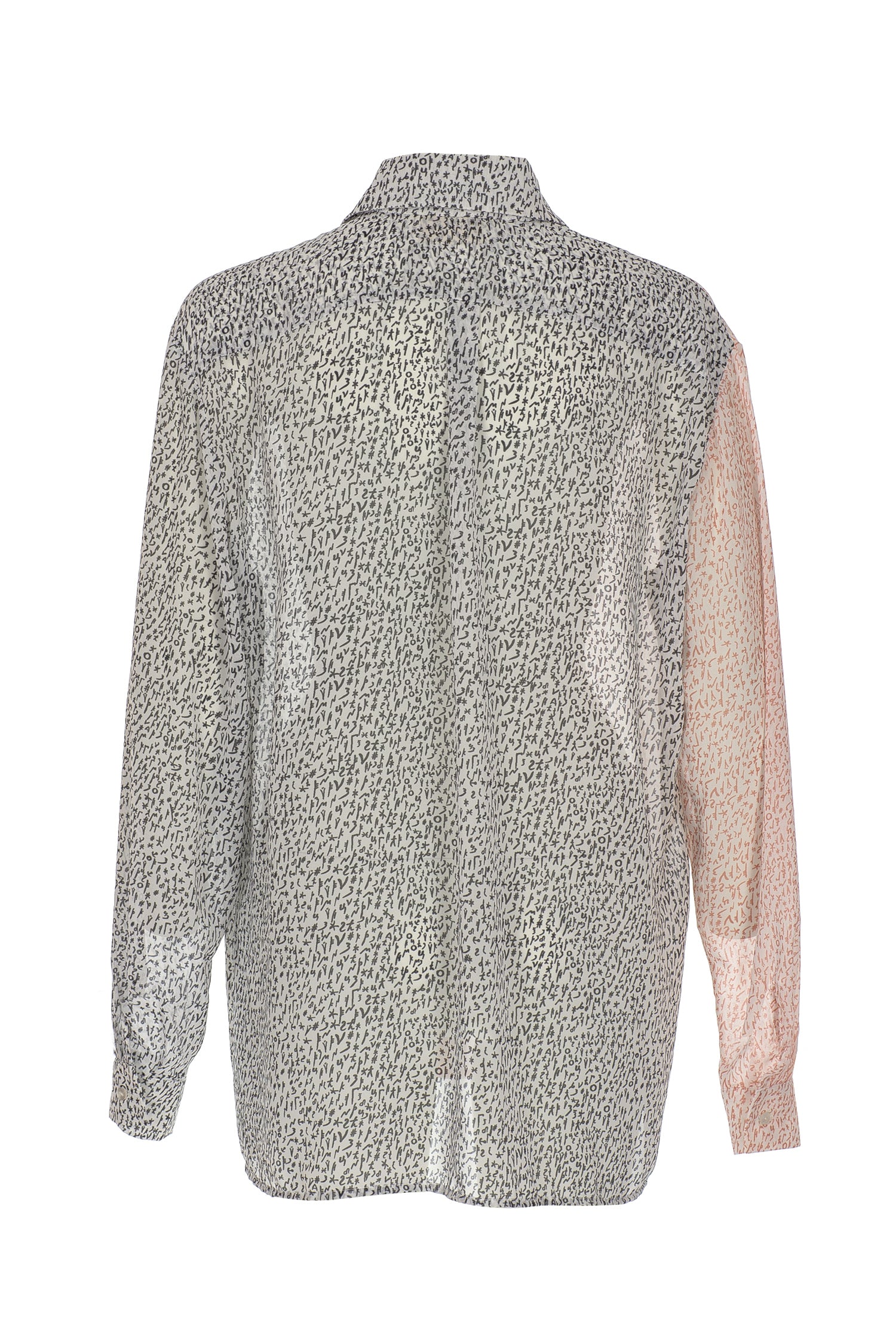Peach White Black Extra Long Bosančica Print Shirt