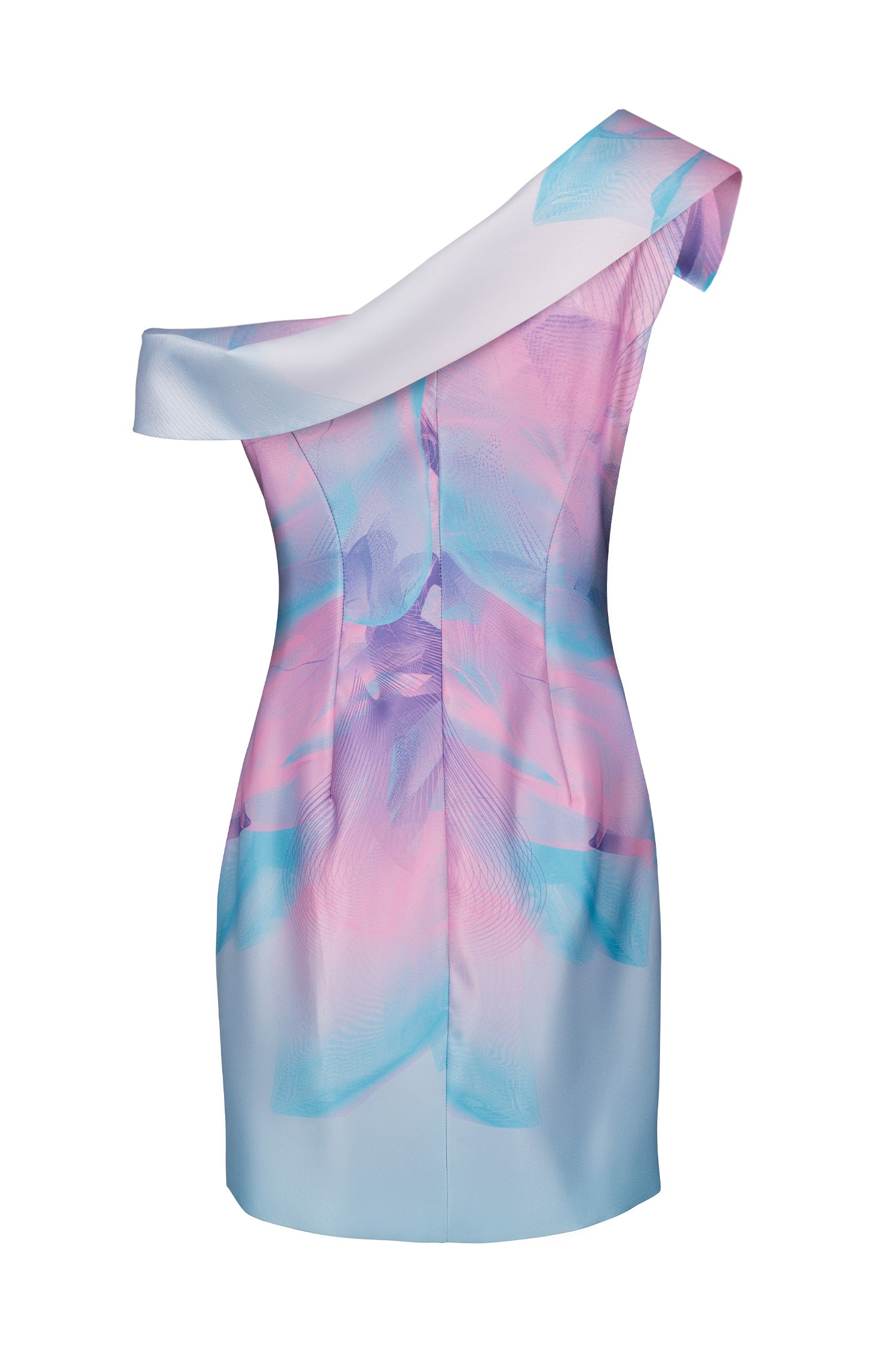 Pink Blue Sunset Multicolor Mini Suit Dress