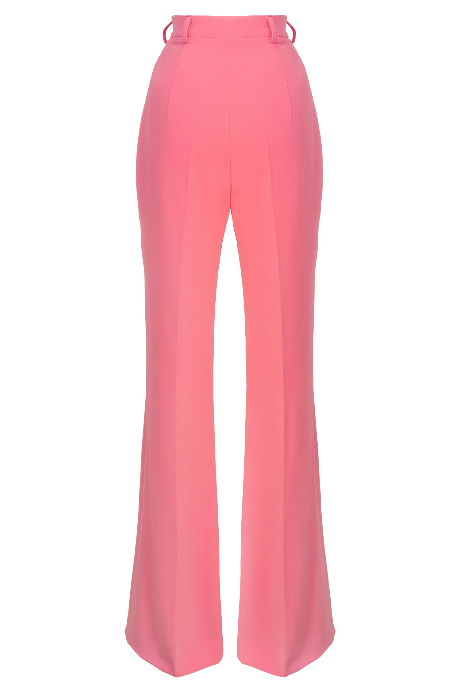 Pink Crepe Tailored Leg Trousers