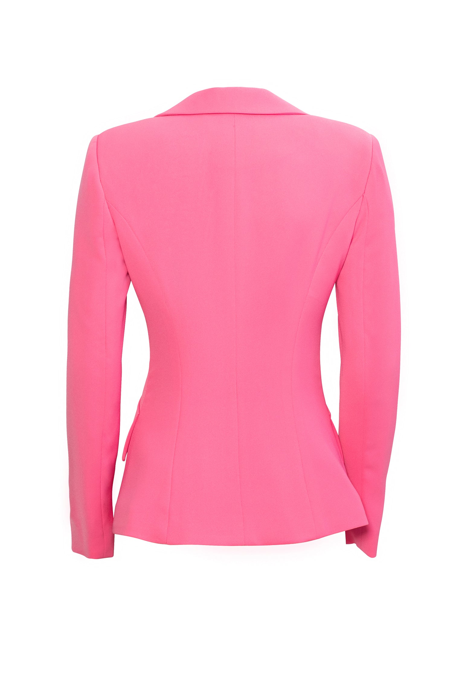 Pink Plunging V-neckline Blazer