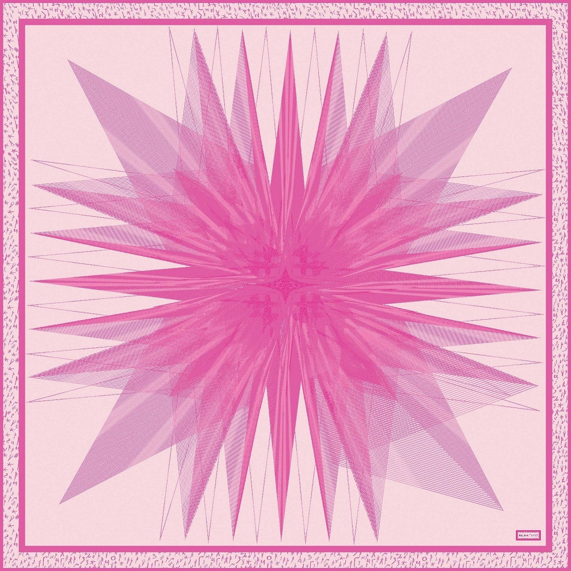 Fuchsia Pink Vega B Printed Silk Scarf