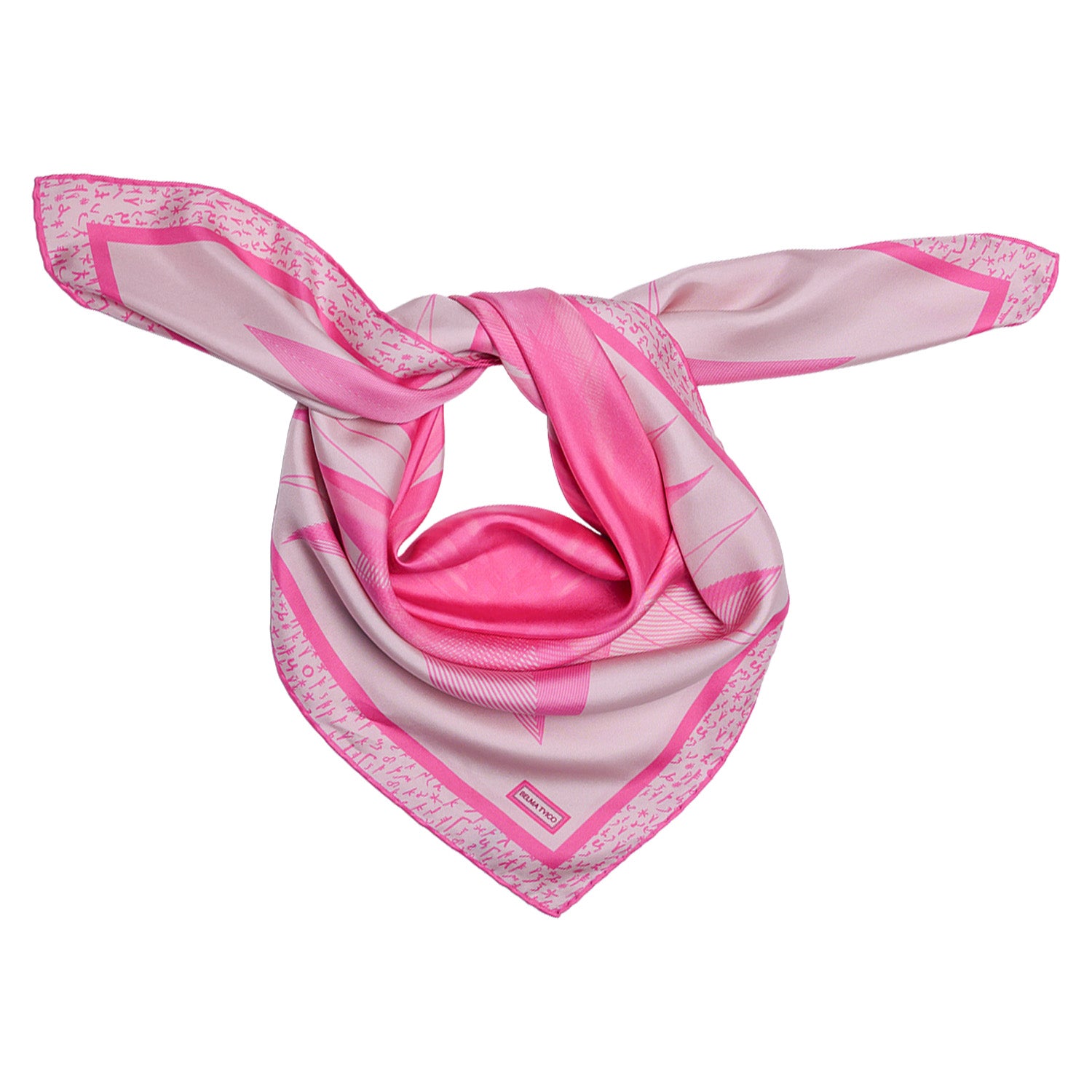 Fuchsia Pink Vega B Printed Silk Scarf
