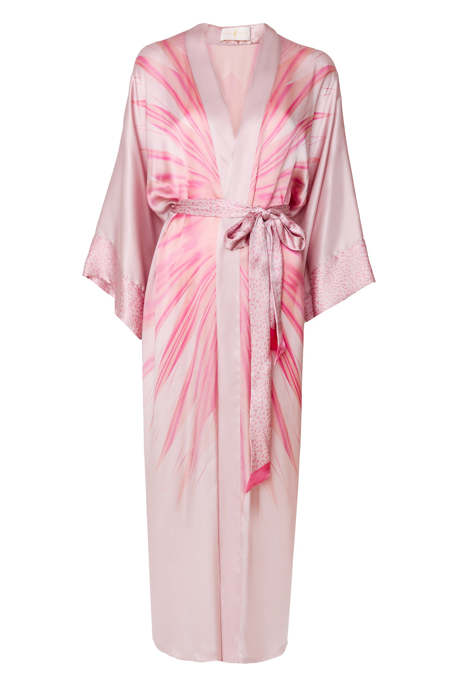 Pink Vega Kimono Silk Dress