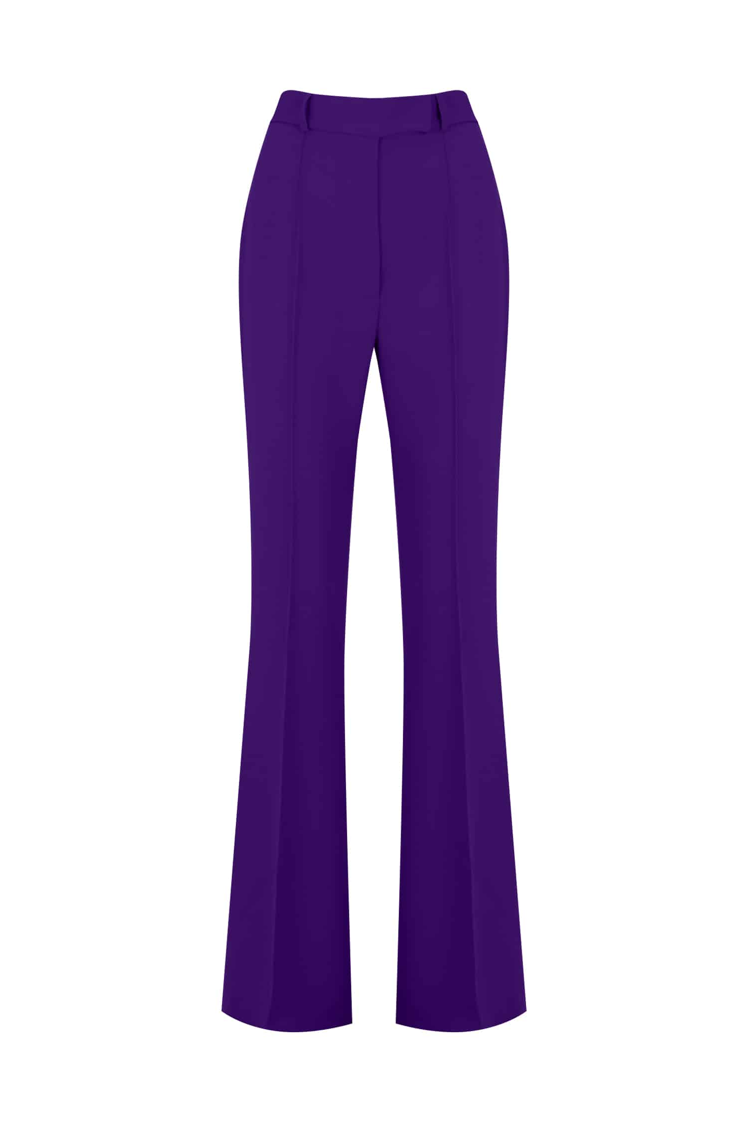 Purple Crepe Tailored Leg Trousers