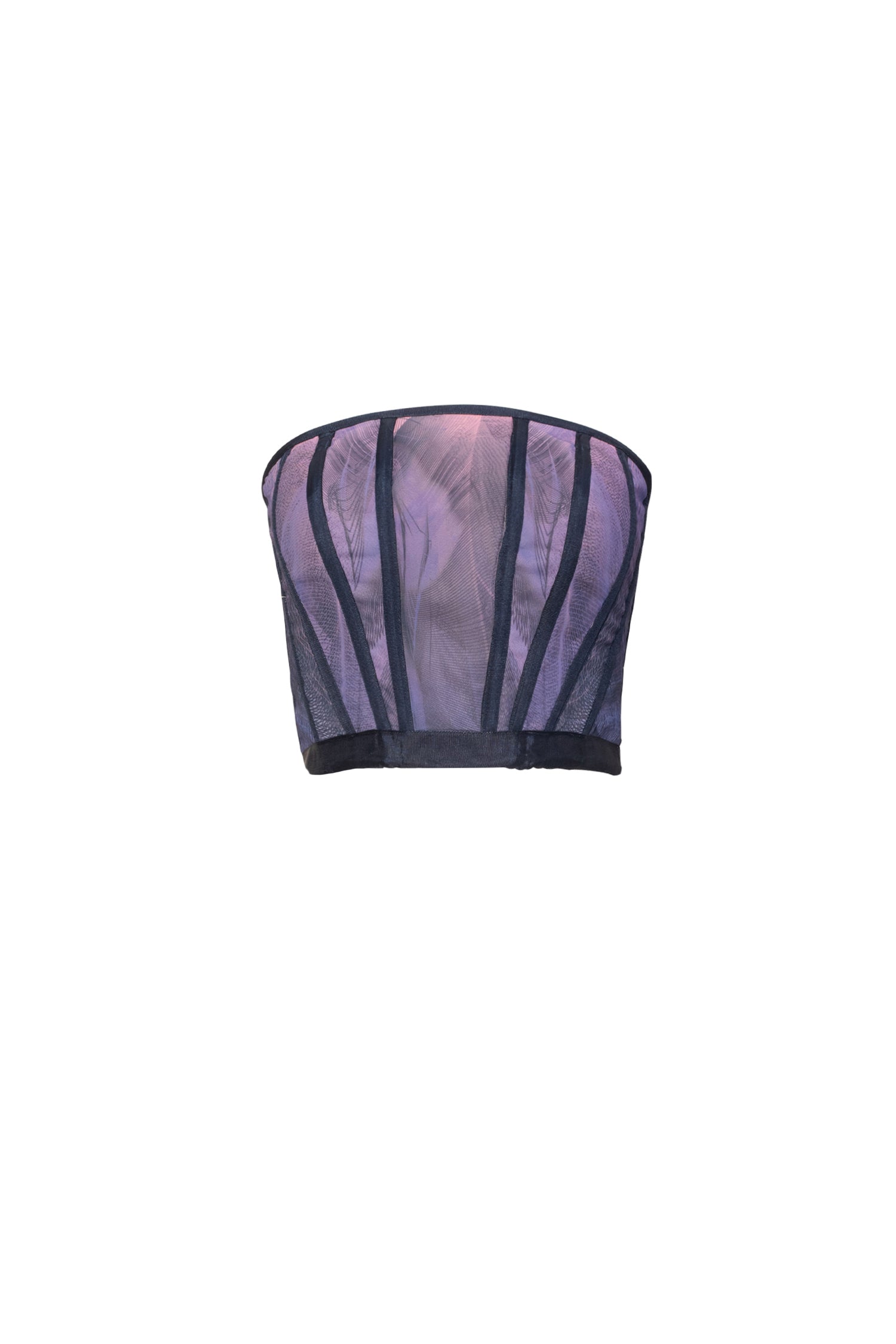 Purple Multicolor Custom Print Corset Bodice