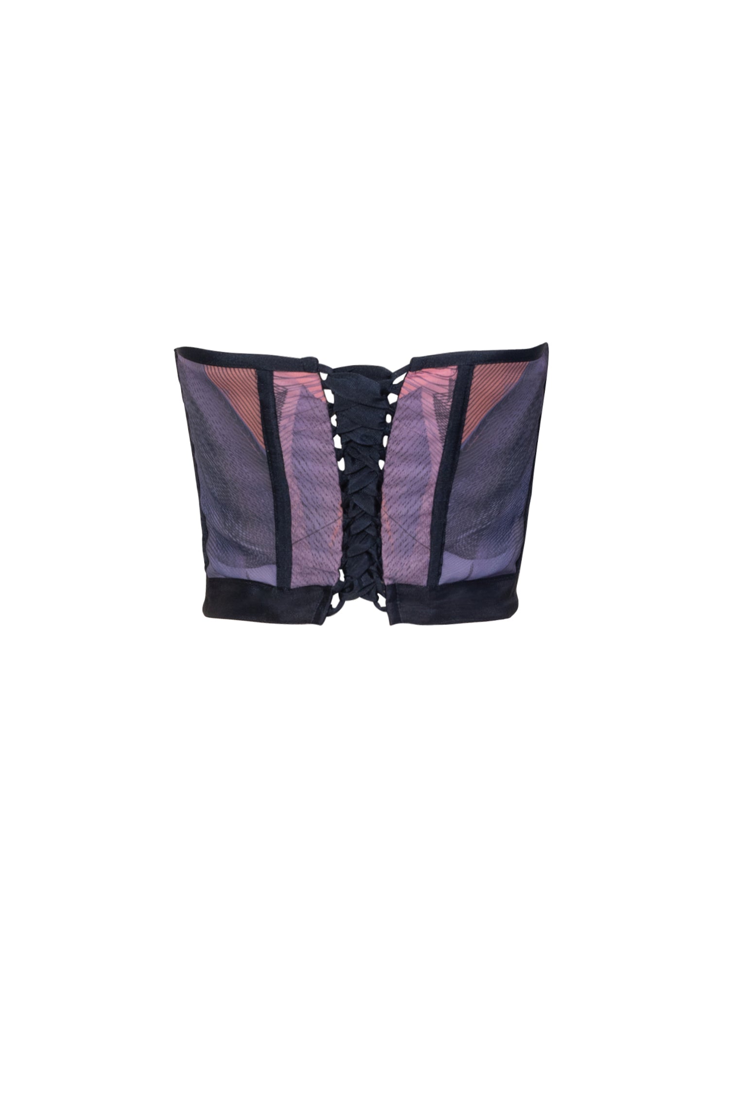Purple Multicolor Custom Print Corset Bodice