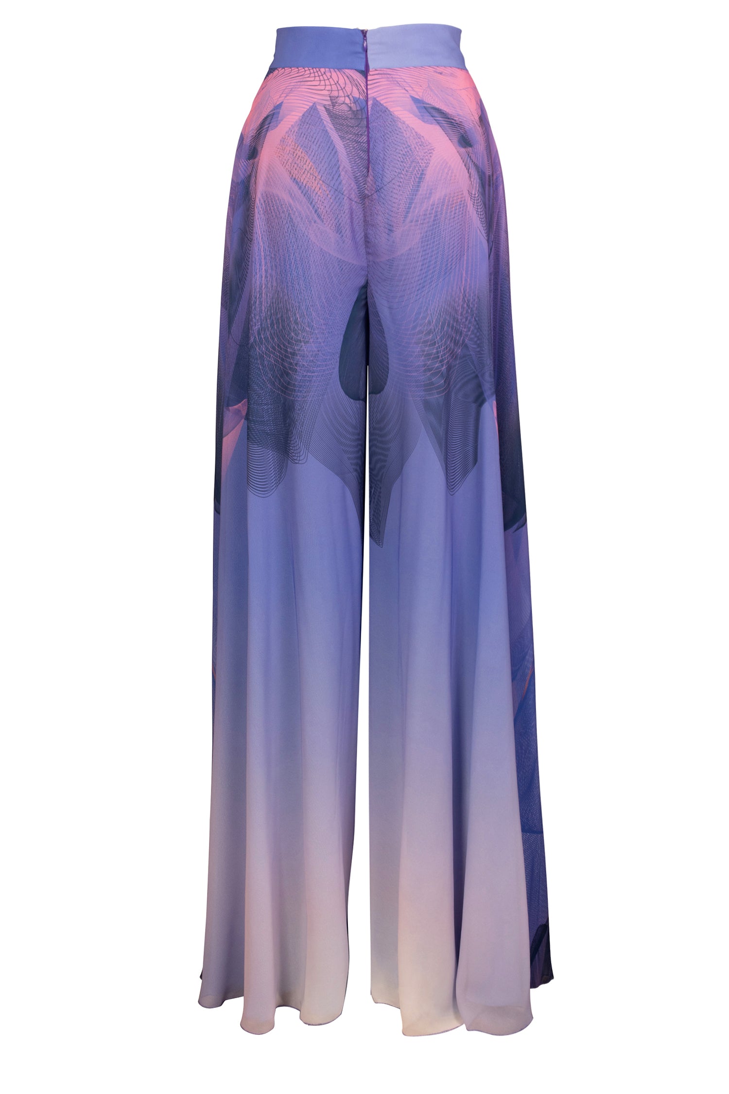 Purple Pink Chiffon Nile Wide Leg Trousers