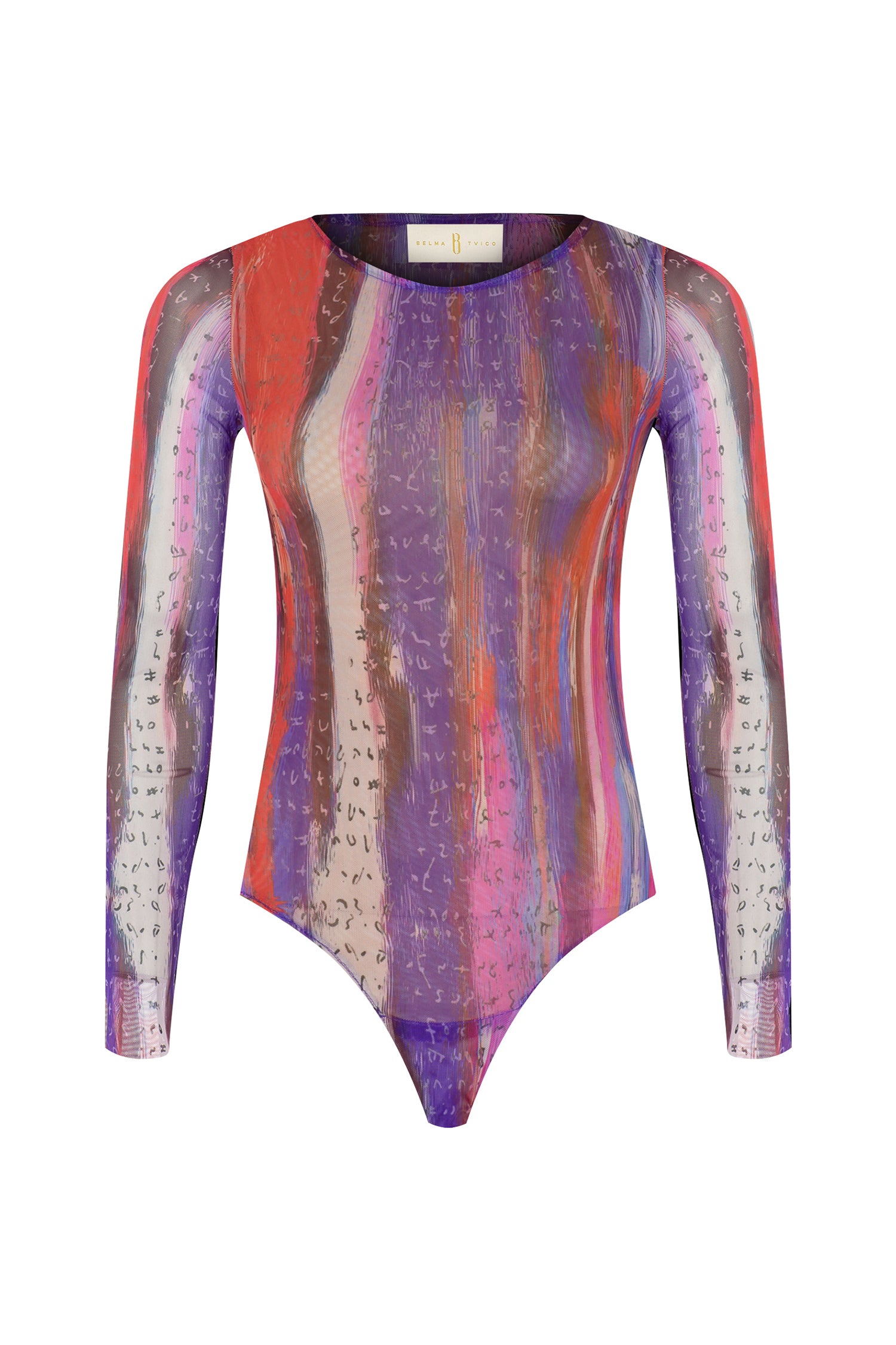 Red Blue Pink Bosančica Print Bodysuit