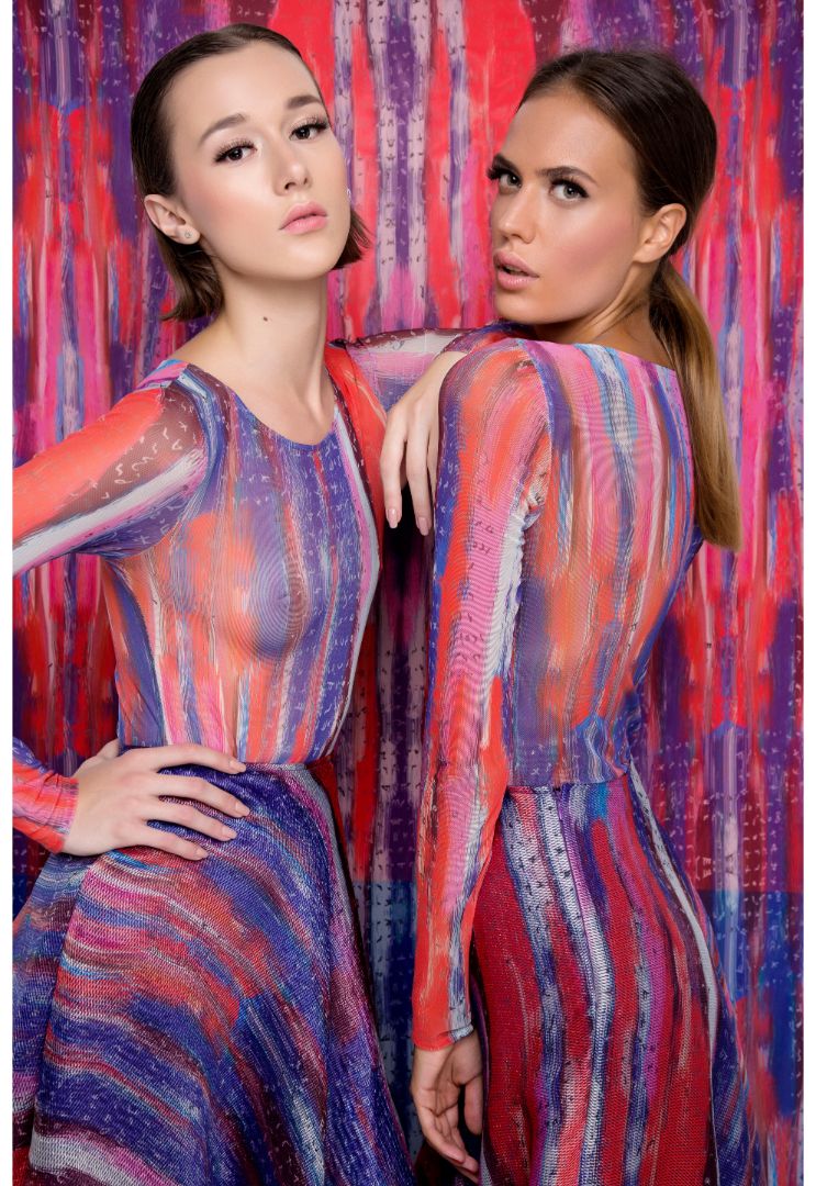 Red Blue Pink Bosančica Print Bodysuit