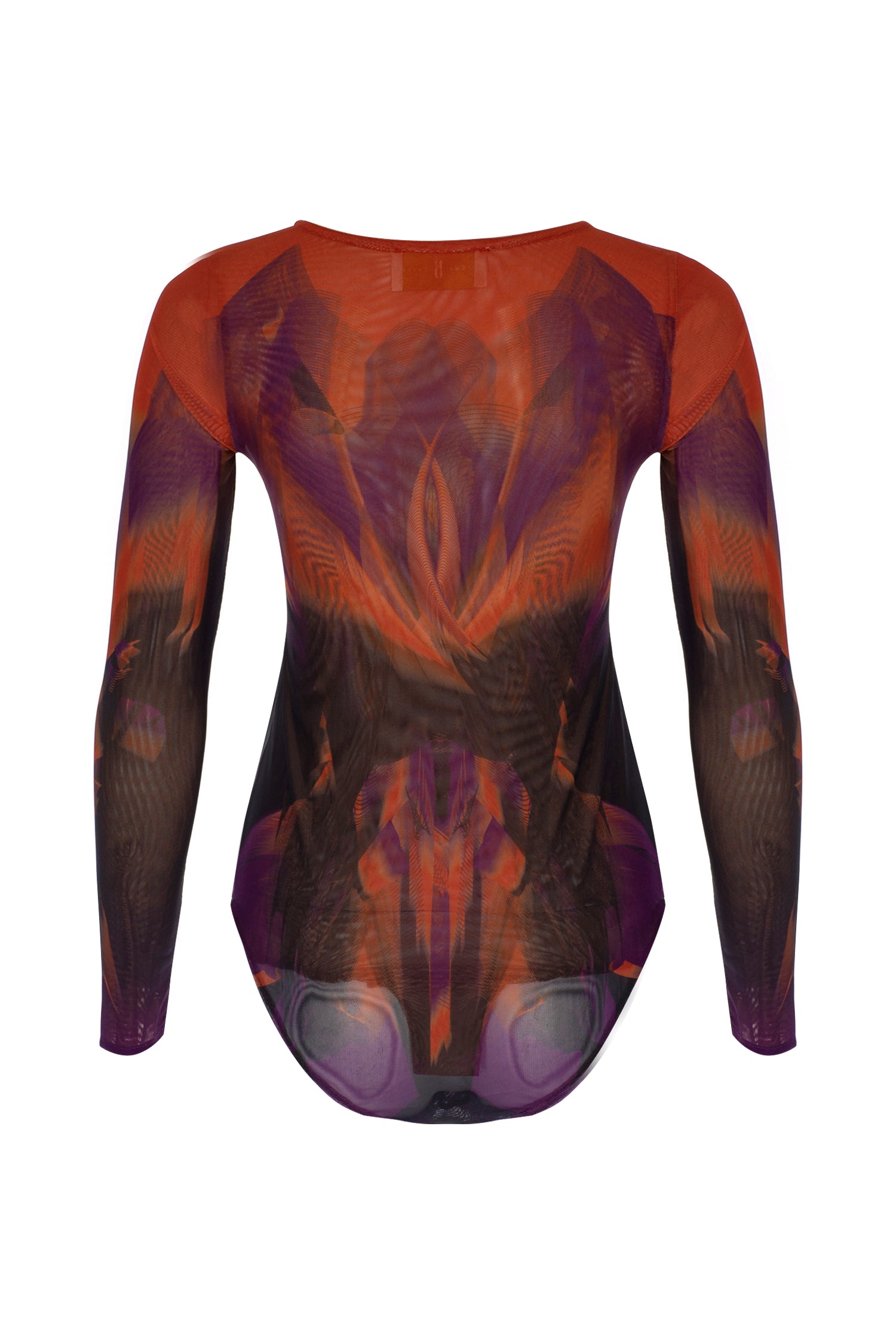 Red Flame Sheer Custom Print Bodysuit