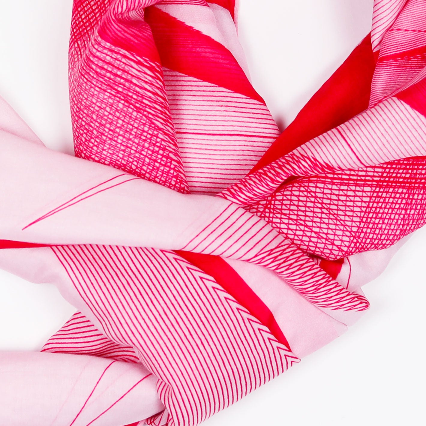 Red Ivory White Orion Cotton Silk Pareo Scarf
