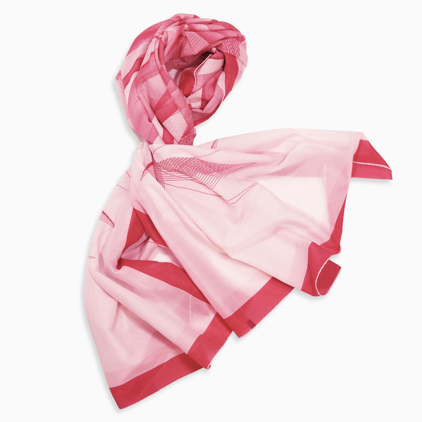 Red Ivory White Orion Cotton Silk Pareo Scarf