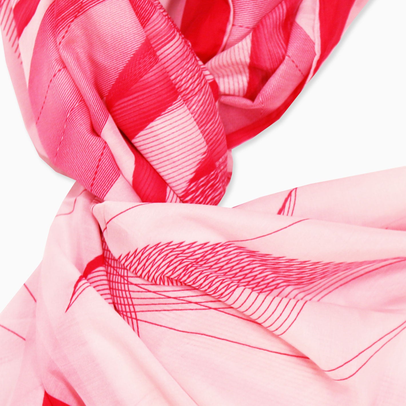 Red Ivory White Orion Cotton Silk Pareo Scarf
