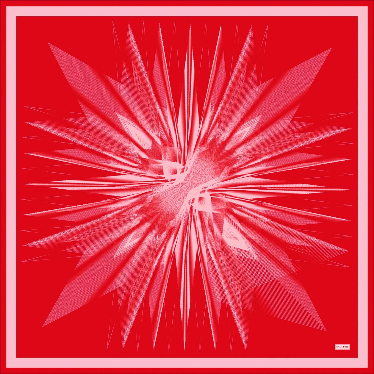 Red Ivory White Orion Printed Silk Scarf
