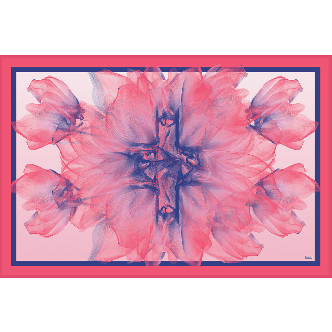 Strawberry Pink Blue Candy Sunset Cotton Silk Pareo Scarf