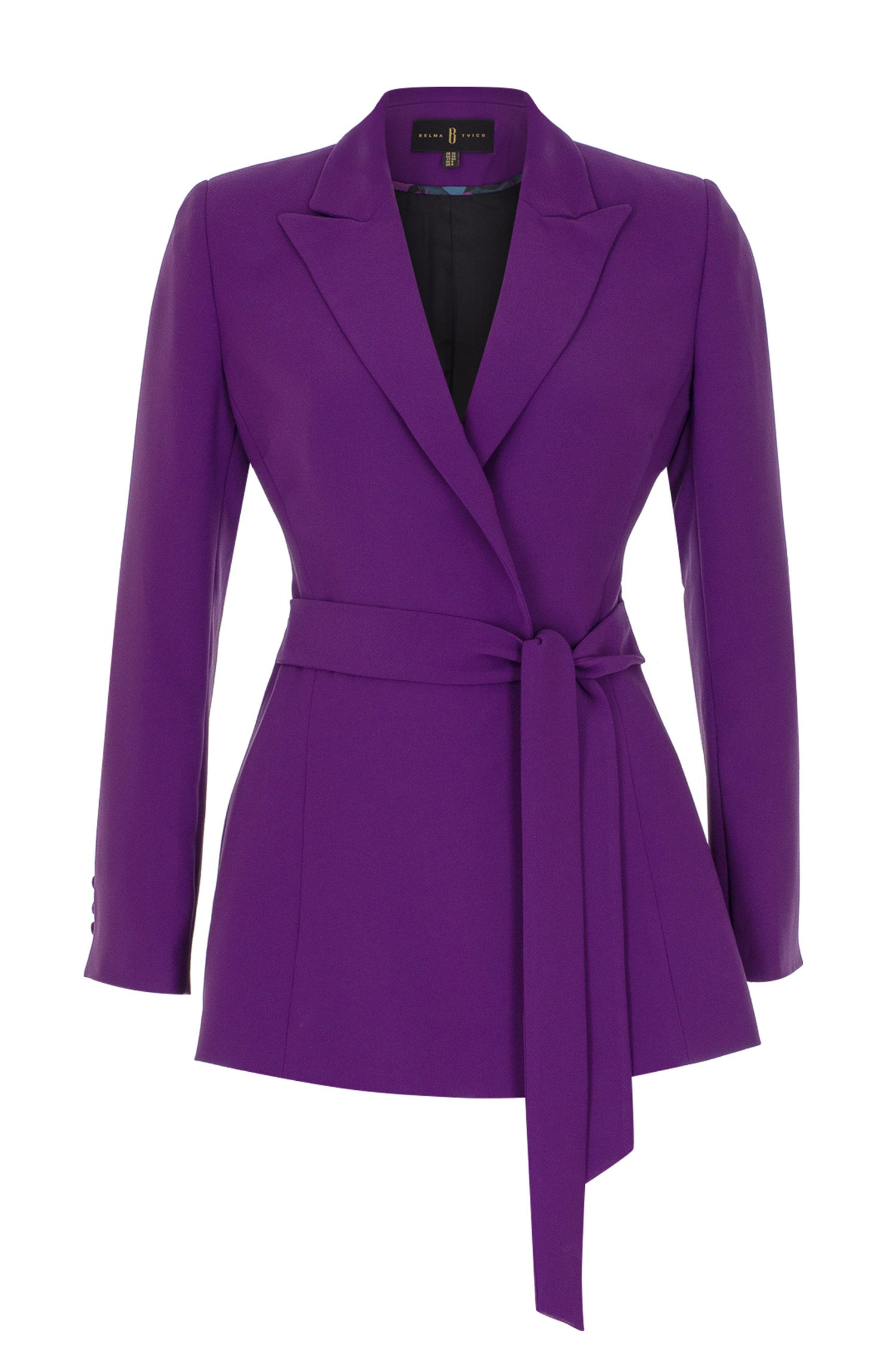 Violet Crepe Tailored Silhouette Blazer