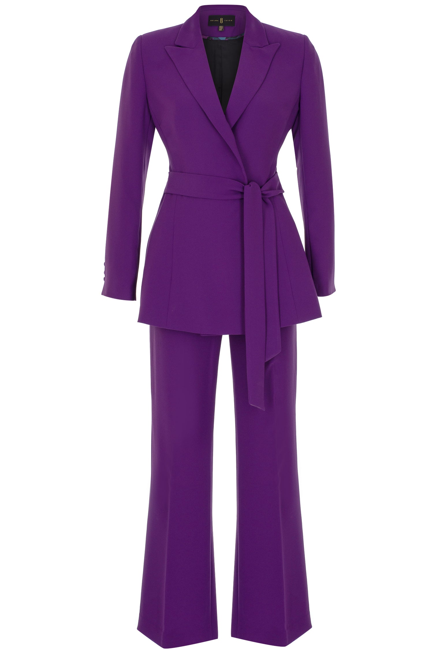 Violet Crepe Tailored Silhouette Blazer Suit