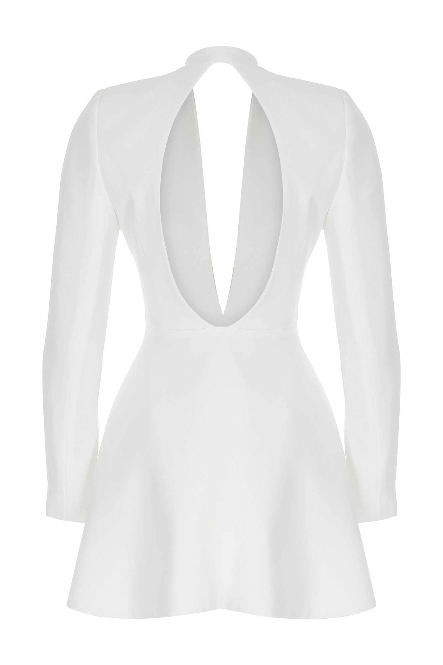White Crepe Cut-out Back Blazer