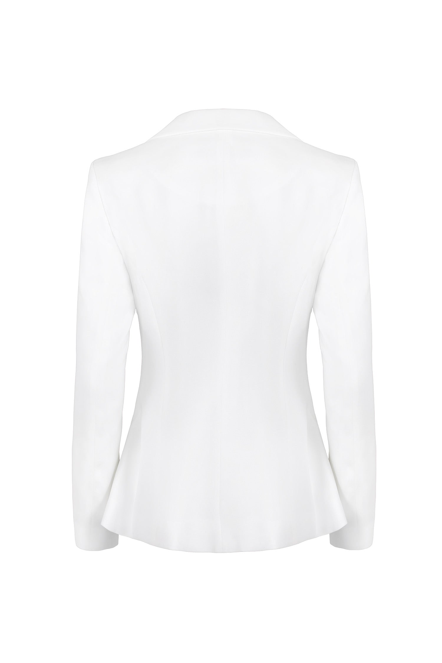 White Plunging V-neckline Blazer