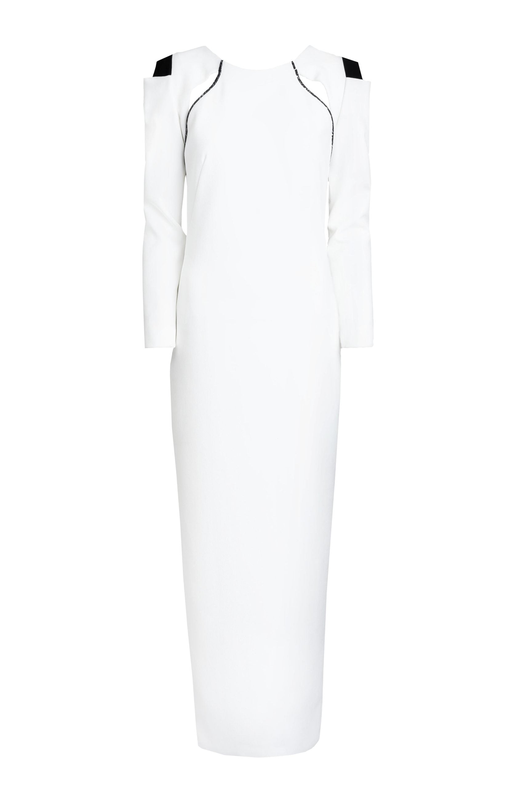 White Shoulder Cutout Maxi Dress