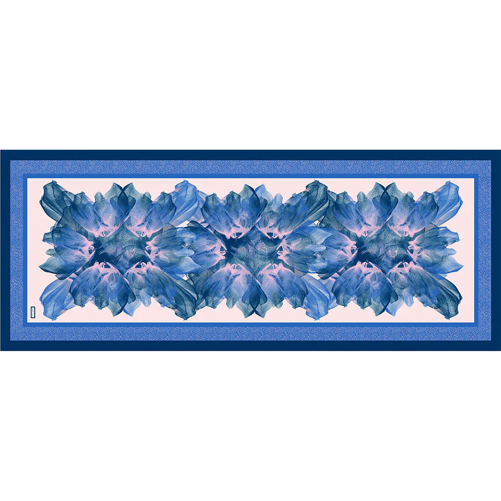 Blue Mauve Pastel Pink Nile Rectangular Silk Scarf