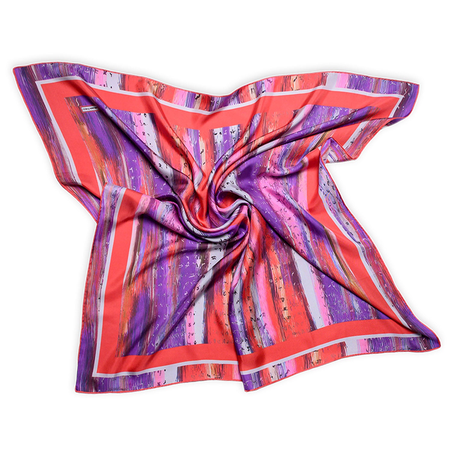Crimson Violet Mauve Bosančica Printed Silk Scarf