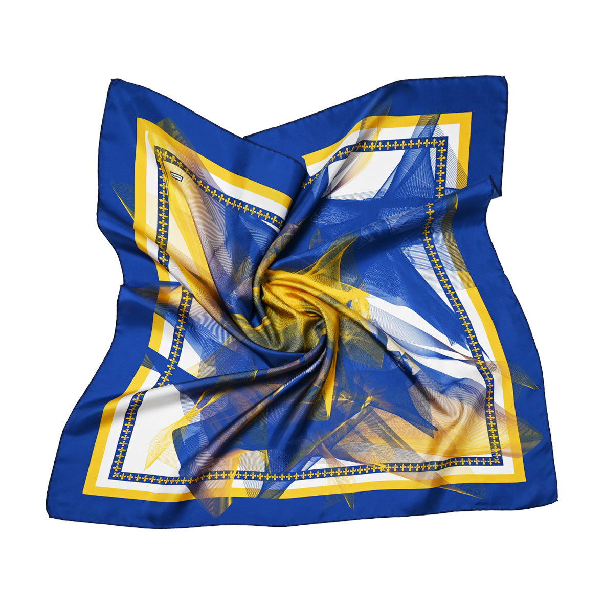 Blue, White and Yellow Lilium Bosniacum Silk Twill Scarf