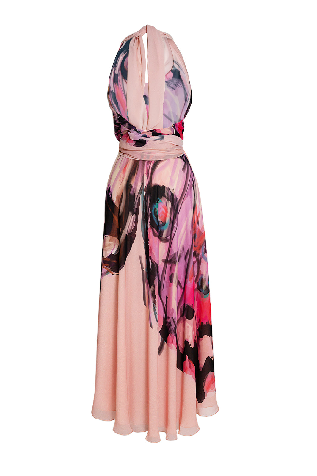 Rose Butterfly Custom Print Asymmetric Summer Dress