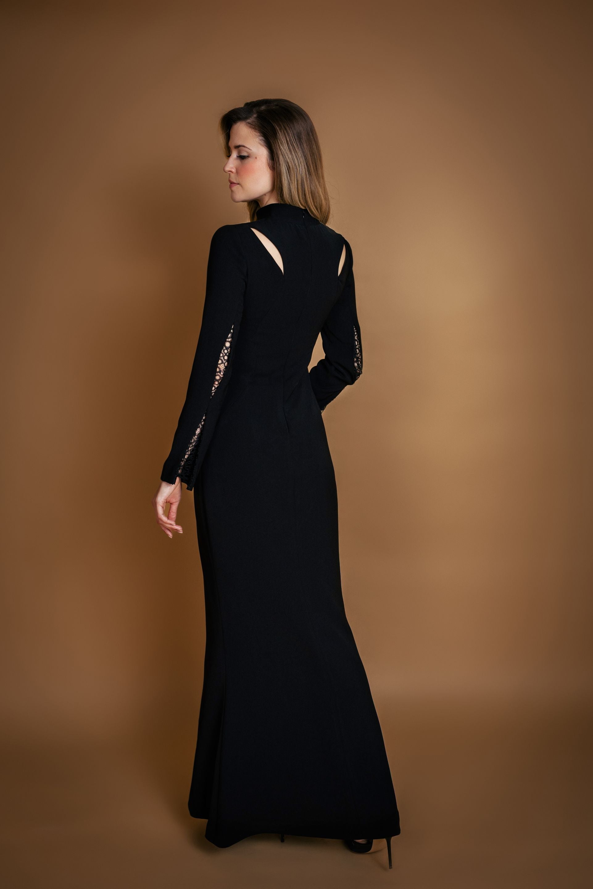 Black Laced Maxi Cocktail Dress