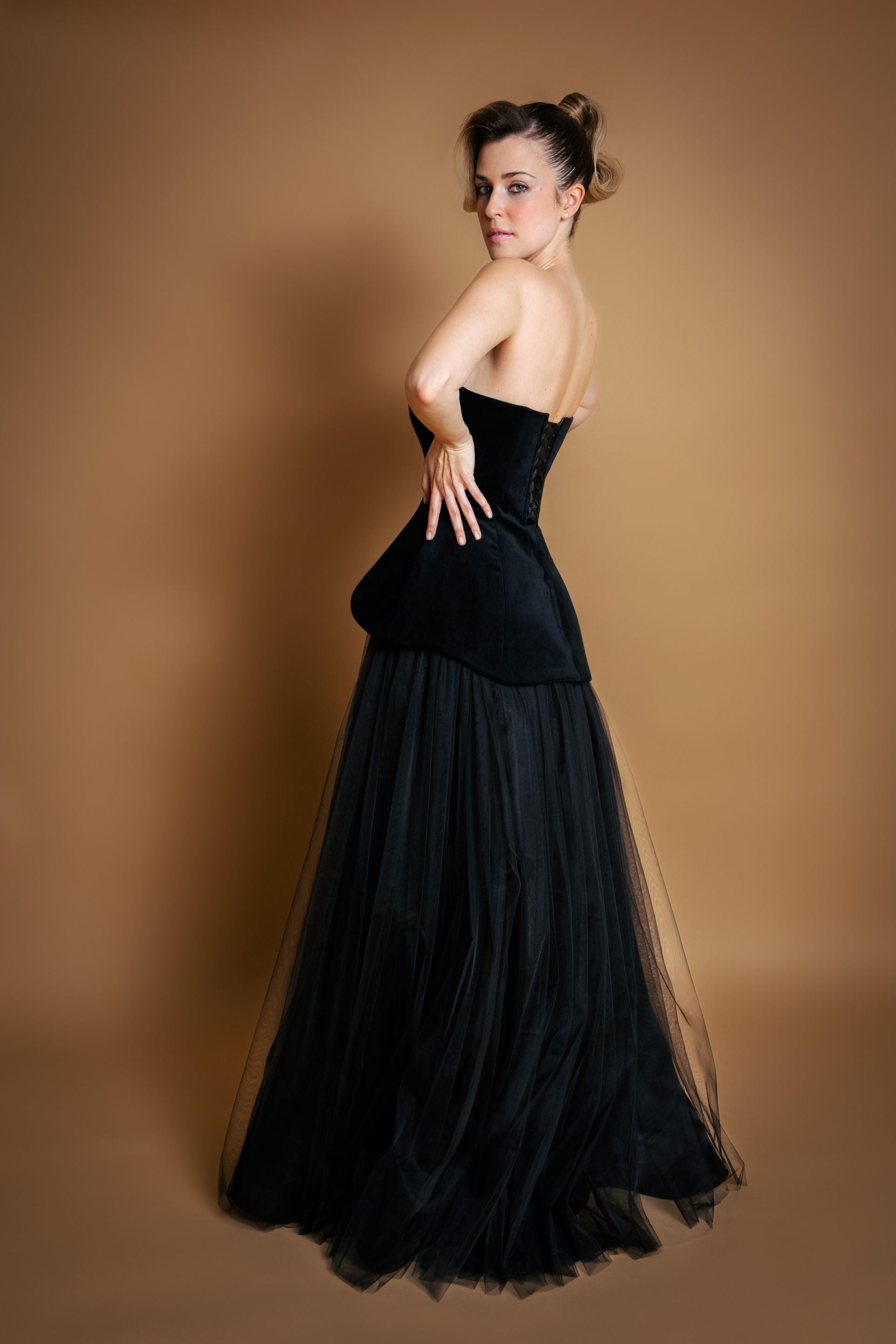 Black Layered Flowing Tulle Maxi Skirt