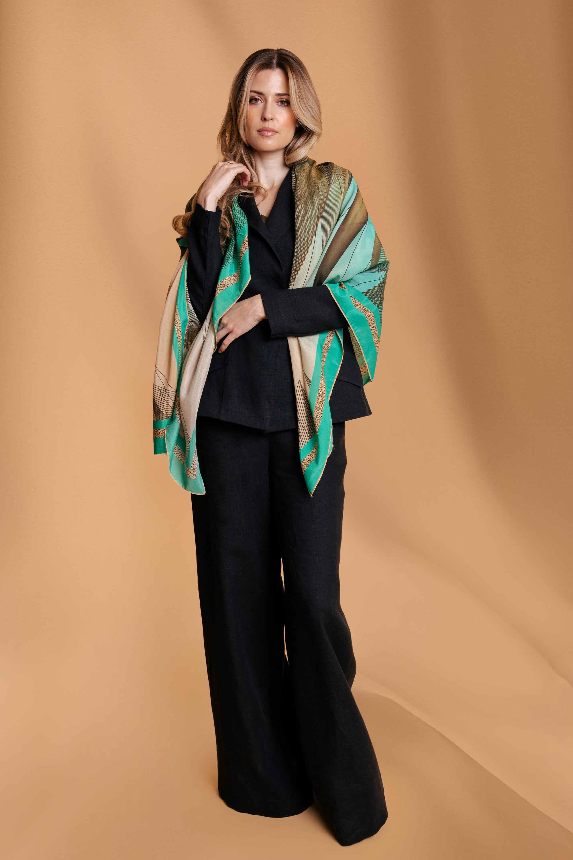 Black Linen Tailored Blazer