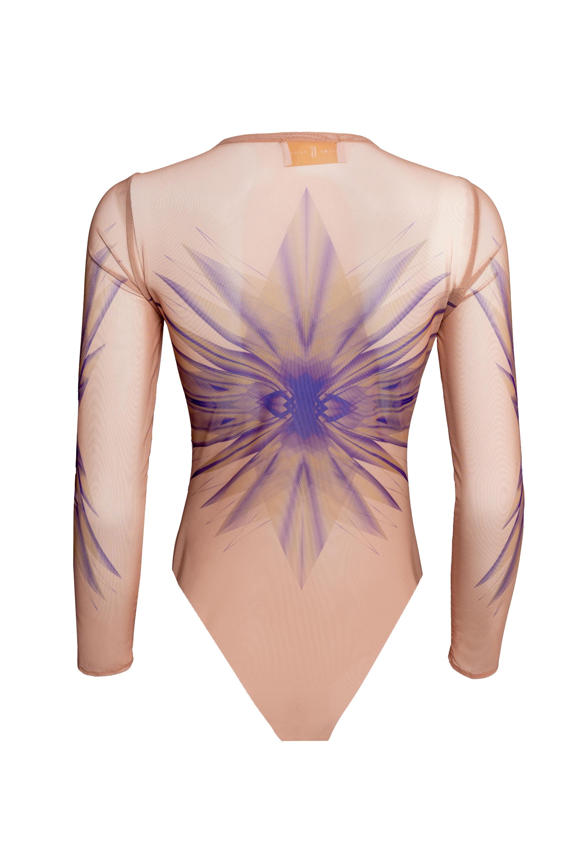 Blue Violet Gold Multicolour Print Bodysuit