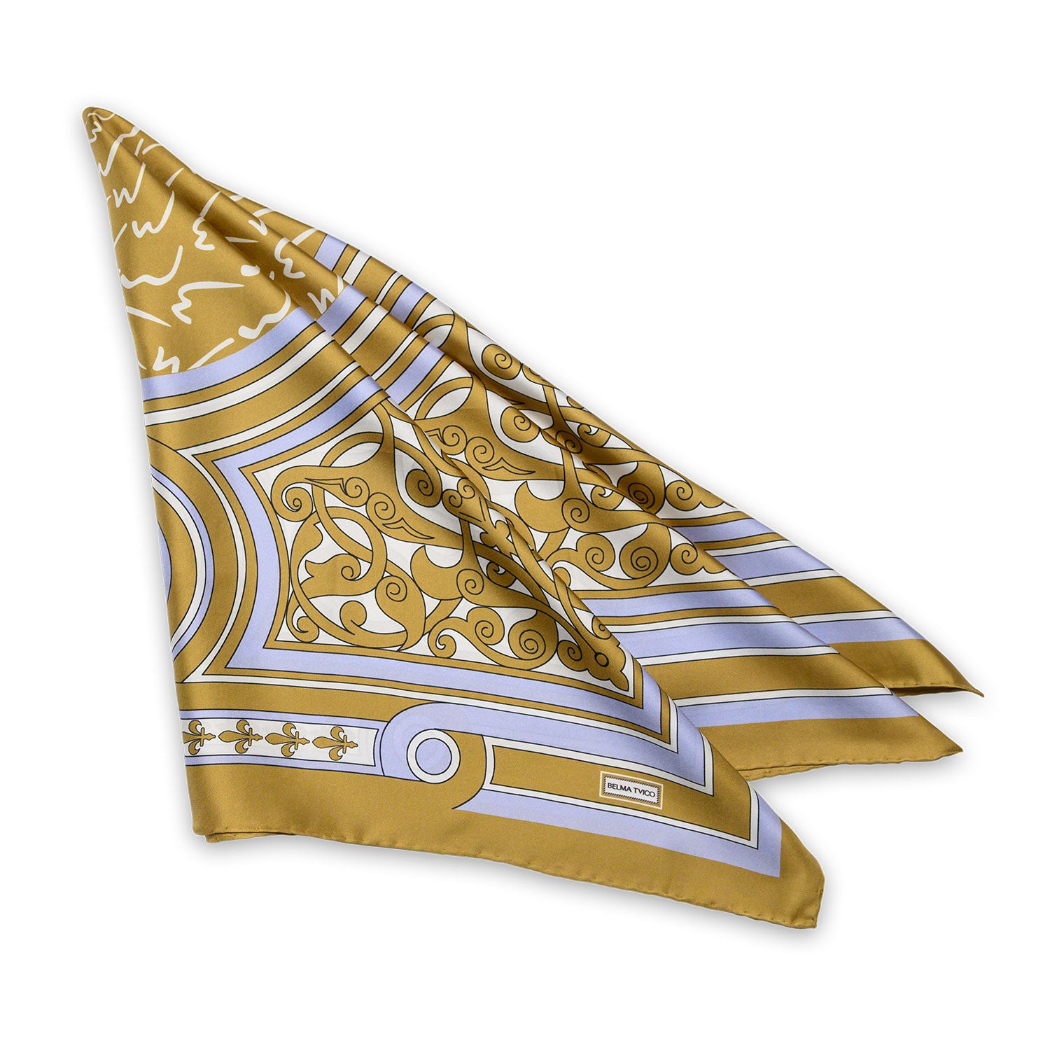 Golden Light Blue Golden Freedom Silk Twill Scarf